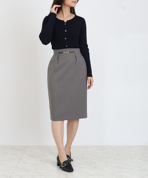 TRUDEA（トルディア）の「ウール調ビット付きタイトスカート（スカート・レディース・チャコールグレー/ネイビー/ブラウン・SMALL/MEDIUM/LARGE）」の12枚目の写真