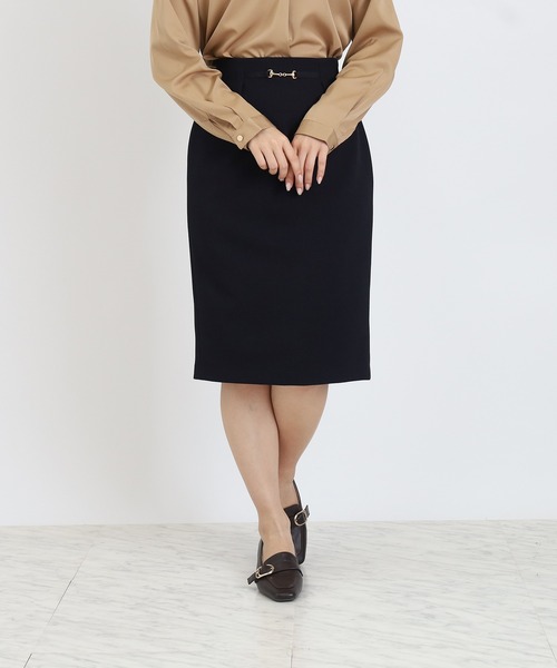 TRUDEA（トルディア）の「ウール調ビット付きタイトスカート（スカート・レディース・チャコールグレー/ネイビー/ブラウン・SMALL/MEDIUM/LARGE）」の8枚目の写真