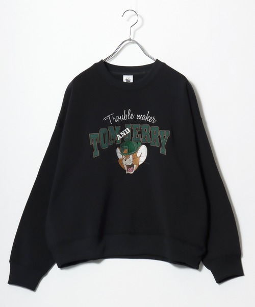 Tom&Jerry(トムアンドジェリー)の「Tom and Jerry/トムとジェリー オーバーサイズ 裏起毛 カレッジロゴ アップリケ刺繍 スウェットトレーナー(スウェット・レディース・アイボリー/ブラック/ベージュ/オレンジ/アッシュグレー/ブルー/ワイン/ブラウン・L/M)」の16枚目の写真