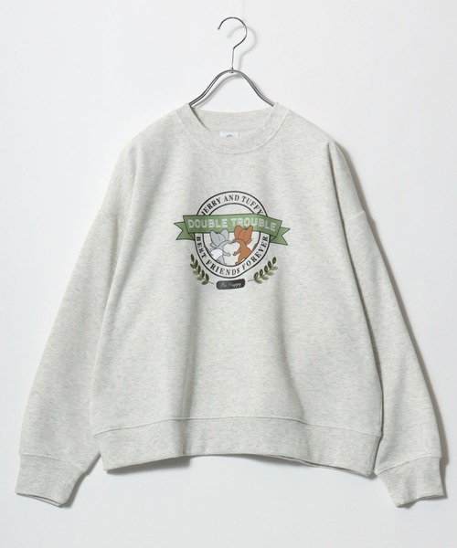 Tom&Jerry(トムアンドジェリー)の「Tom and Jerry/トムとジェリー オーバーサイズ 裏起毛 カレッジロゴ アップリケ刺繍 スウェットトレーナー(スウェット・レディース・アイボリー/ブラック/ベージュ/オレンジ/アッシュグレー/ブルー/ワイン/ブラウン・L/M)」の12枚目の写真