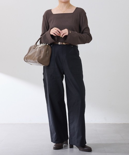 COLLAGE GALLARDAGALANTE（コラージュガリャルダガランテ）の「ペインターベイカーバックサテンパンツ/ZOZO限定（カーゴパンツ・レディース・ブラック/グリーン・マルチサイズ）」の3枚目の写真