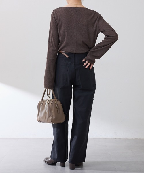 COLLAGE GALLARDAGALANTE（コラージュガリャルダガランテ）の「ペインターベイカーバックサテンパンツ/ZOZO限定（カーゴパンツ・レディース・ブラック/グリーン・マルチサイズ）」の9枚目の写真