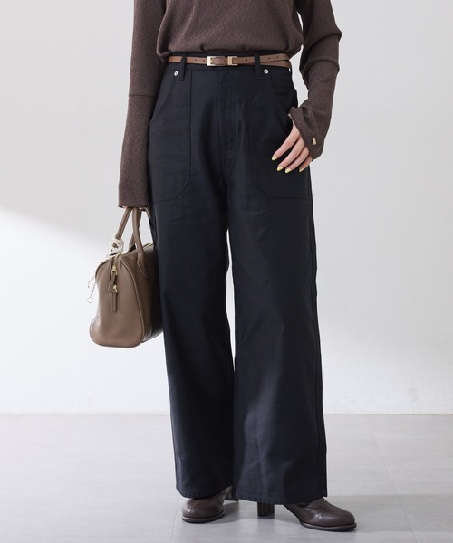 COLLAGE GALLARDAGALANTE（コラージュガリャルダガランテ）の「ペインターベイカーバックサテンパンツ/ZOZO限定（カーゴパンツ・レディース・ブラック/グリーン・マルチサイズ）」の4枚目の写真