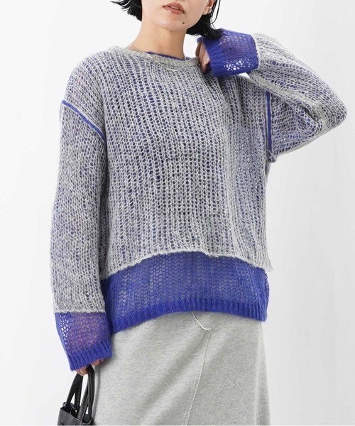 LUCA/LADY LUCK LUCA（ルカ/レディラックルカ）の「LC/LLL モヘア混ルーズニット（ニット/セーター・レディース・ブルー/ピンク/ブラック・FREE）」の2枚目の写真