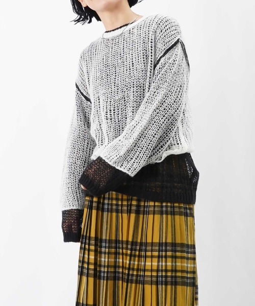 LUCA/LADY LUCK LUCA（ルカ/レディラックルカ）の「LC/LLL モヘア混ルーズニット（ニット/セーター・レディース・ブルー/ピンク/ブラック・FREE）」の9枚目の写真