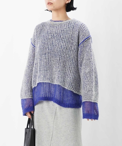 LUCA/LADY LUCK LUCA（ルカ/レディラックルカ）の「LC/LLL モヘア混ルーズニット（ニット/セーター・レディース・ブルー/ピンク/ブラック・FREE）」の7枚目の写真