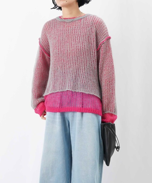 LUCA/LADY LUCK LUCA（ルカ/レディラックルカ）の「LC/LLL モヘア混ルーズニット（ニット/セーター・レディース・ブルー/ピンク/ブラック・FREE）」の22枚目の写真