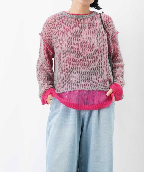 LUCA/LADY LUCK LUCA（ルカ/レディラックルカ）の「LC/LLL モヘア混ルーズニット（ニット/セーター・レディース・ブルー/ピンク/ブラック・FREE）」の19枚目の写真