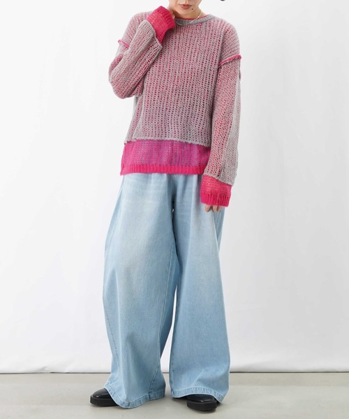 LUCA/LADY LUCK LUCA（ルカ/レディラックルカ）の「LC/LLL モヘア混ルーズニット（ニット/セーター・レディース・ブルー/ピンク/ブラック・FREE）」の21枚目の写真