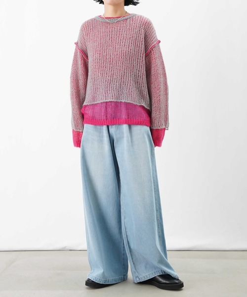 LUCA/LADY LUCK LUCA（ルカ/レディラックルカ）の「LC/LLL モヘア混ルーズニット（ニット/セーター・レディース・ブルー/ピンク/ブラック・FREE）」の15枚目の写真