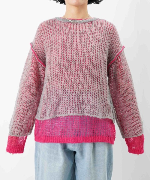 LUCA/LADY LUCK LUCA（ルカ/レディラックルカ）の「LC/LLL モヘア混ルーズニット（ニット/セーター・レディース・ブルー/ピンク/ブラック・FREE）」の20枚目の写真