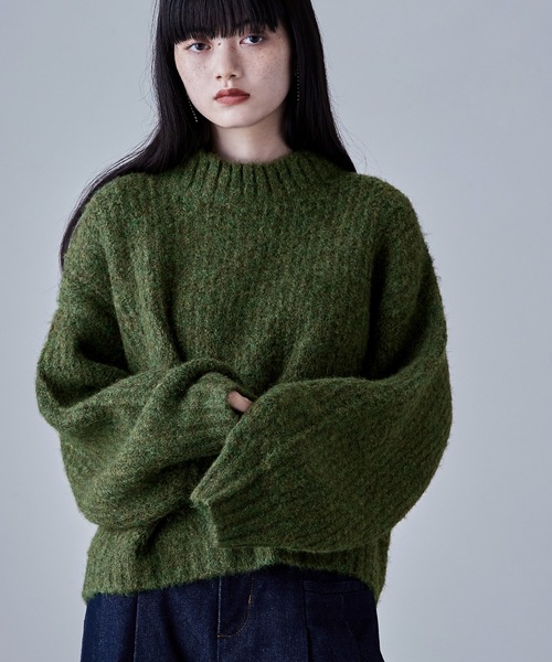 etoll.（エトル）の「アルパカタッチニットPO（ニット/セーター・レディース・チャコール/ネイビー/ブラウン/グリーン・M）」の4枚目の写真