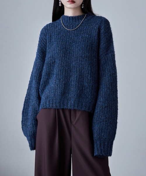 etoll.（エトル）の「アルパカタッチニットPO（ニット/セーター・レディース・チャコール/ネイビー/ブラウン/グリーン・M）」の12枚目の写真