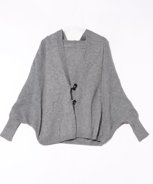 STYLEBLOCK（スタイルブロック）の「フード付きニットカーディガン（カーディガン/ボレロ・レディース・ブラウン/ダークブルー/ダークグレー/レッド・FREE）」の5枚目の写真