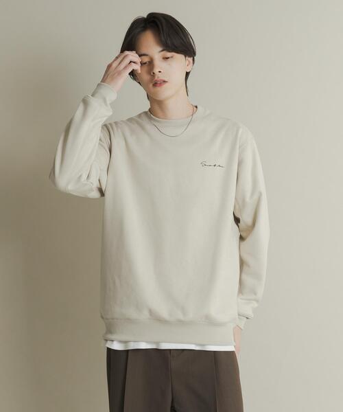 セール】『ユニセックス』シシュウフェイクスエードクルーネック