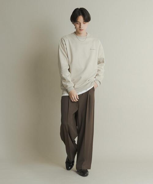 セール】『ユニセックス』シシュウフェイクスエードクルーネック