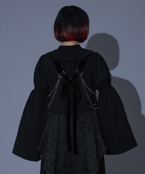 Ellno de Mavie(エルノデメヴィ)の「【mihoコラボ】シャーリングフレアスリーブブラウス/setup対応(シャツ/ブラウス・レディース・ブラック/ボルドー・FREE)」の21枚目の写真