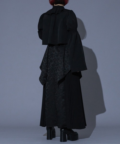 Ellno de Mavie(エルノデメヴィ)の「【mihoコラボ】シャーリングフレアスリーブブラウス/setup対応(シャツ/ブラウス・レディース・ブラック/ボルドー・FREE)」の14枚目の写真