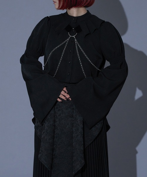 Ellno de Mavie(エルノデメヴィ)の「【mihoコラボ】シャーリングフレアスリーブブラウス/setup対応(シャツ/ブラウス・レディース・ブラック/ボルドー・FREE)」の15枚目の写真