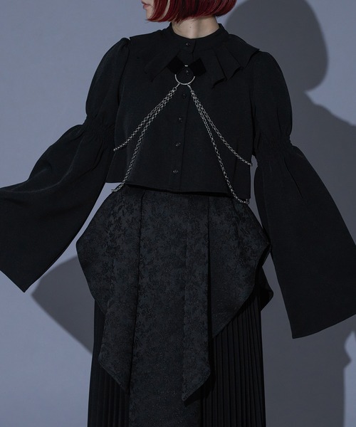 Ellno de Mavie(エルノデメヴィ)の「【mihoコラボ】シャーリングフレアスリーブブラウス/setup対応(シャツ/ブラウス・レディース・ブラック/ボルドー・FREE)」の18枚目の写真