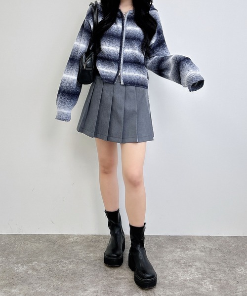 INGNI（イング）の「グラデーションボーダーニットパーカー（カーディガン/ボレロ・レディース・ネイビー/ブラック/ブラウン・M）」の21枚目の写真
