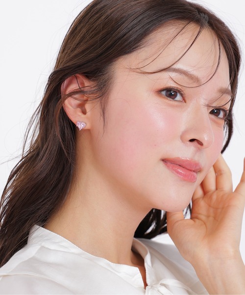 JILL by JILL STUART（ジルバイジルスチュアート）の「◇Cubic ハートピアス（ピアス（両耳用）・レディース・シルバー/ピンク・FREE）」の7枚目の写真