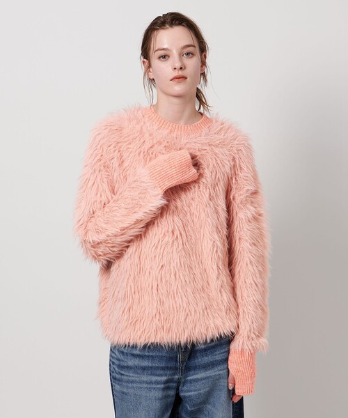 ASTRAET（アストラット）の「＜ASTRAET＞シャギー クルーネックニット（ニット/セーター・レディース・グレー系/ブラック/ピンク・FREE）」の3枚目の写真