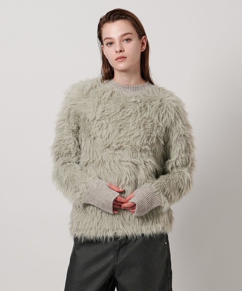 ASTRAET（アストラット）の「＜ASTRAET＞シャギー クルーネックニット（ニット/セーター・レディース・グレー系/ブラック/ピンク・FREE）」の4枚目の写真