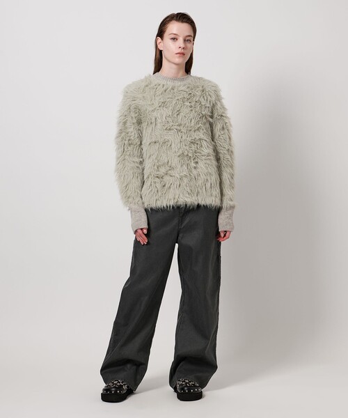 ASTRAET（アストラット）の「＜ASTRAET＞シャギー クルーネックニット（ニット/セーター・レディース・グレー系/ブラック/ピンク・FREE）」の5枚目の写真