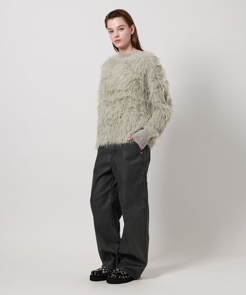 ASTRAET（アストラット）の「＜ASTRAET＞シャギー クルーネックニット（ニット/セーター・レディース・グレー系/ブラック/ピンク・FREE）」の6枚目の写真