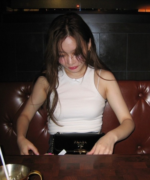 merrylatte(メリーラテ)の「レース付きタンク【IROHANI】(タンクトップ・レディース・ホワイト/ピンク・M/S)」の4枚目の写真