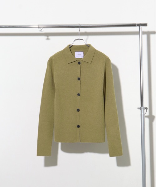 NOGLE(ノグル)の「【NOGLE/ノグル】ワイドカラーリブボタンカーディガン(カーディガン/ボレロ・レディース・カーキ/アイボリー/ブルー/グレー/ピンク・FREE)」の9枚目の写真