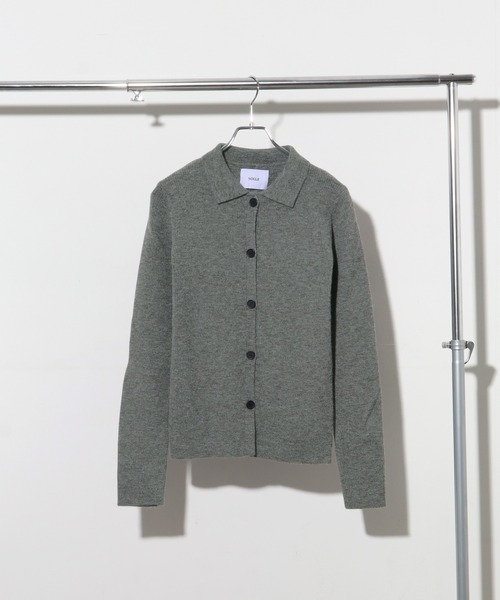 NOGLE(ノグル)の「【NOGLE/ノグル】ワイドカラーリブボタンカーディガン(カーディガン/ボレロ・レディース・カーキ/アイボリー/ブルー/グレー/ピンク・FREE)」の7枚目の写真