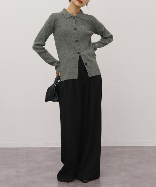 NOGLE（ノグル）の「【NOGLE/ノグル】ワイドカラーリブボタンカーディガン（カーディガン/ボレロ・レディース・カーキ/アイボリー/ブルー/グレー/ピンク・FREE）」の22枚目の写真