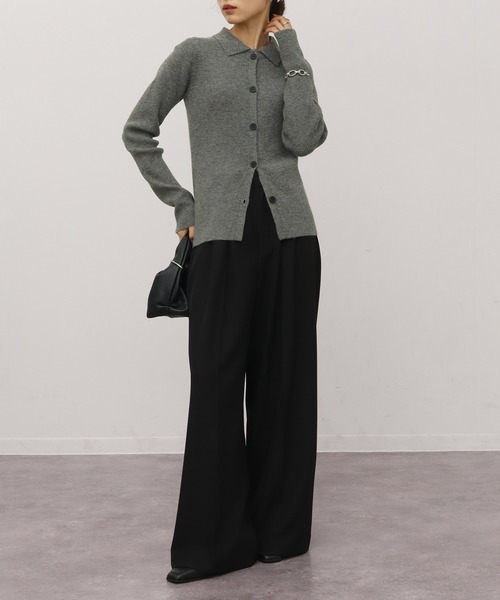 NOGLE（ノグル）の「【NOGLE/ノグル】ワイドカラーリブボタンカーディガン（カーディガン/ボレロ・レディース・カーキ/アイボリー/ブルー/グレー/ピンク・FREE）」の21枚目の写真