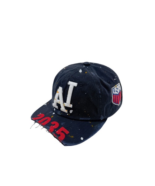 PROJECT GR(プロジェクトジーアール)の「WIDE THROWBACK CAP(キャップ・メンズ・ネイビー/ホワイト・OS)」の2枚目の写真