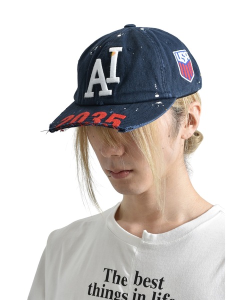 PROJECT GR(プロジェクトジーアール)の「WIDE THROWBACK CAP(キャップ・メンズ・ネイビー/ホワイト・OS)」の8枚目の写真