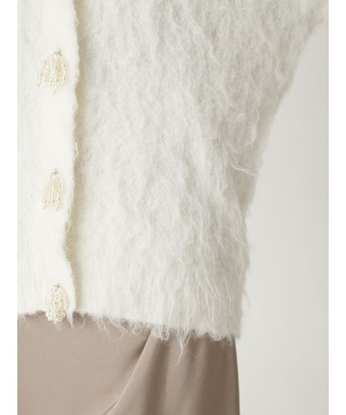 FRAY I.D（フレイアイディー）の「パールリボンシャギーミドルＶネックカーディガン（カーディガン/ボレロ・レディース・ホワイト/ミント/モカ・F）」の12枚目の写真