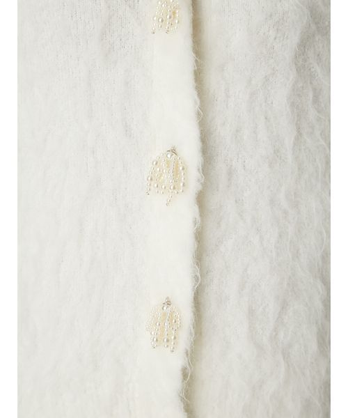 FRAY I.D（フレイアイディー）の「パールリボンシャギーミドルＶネックカーディガン（カーディガン/ボレロ・レディース・ホワイト/ミント/モカ・F）」の13枚目の写真