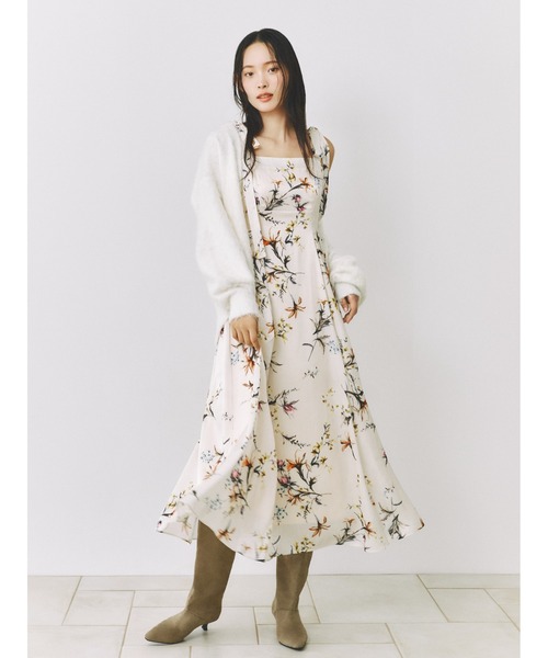 FRAY I.D（フレイアイディー）の「パールリボンシャギーミドルＶネックカーディガン（カーディガン/ボレロ・レディース・ホワイト/ミント/モカ・F）」の6枚目の写真