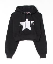 STARTER LADYS スウェットショート丈プリントプルパーカー 裏起毛
