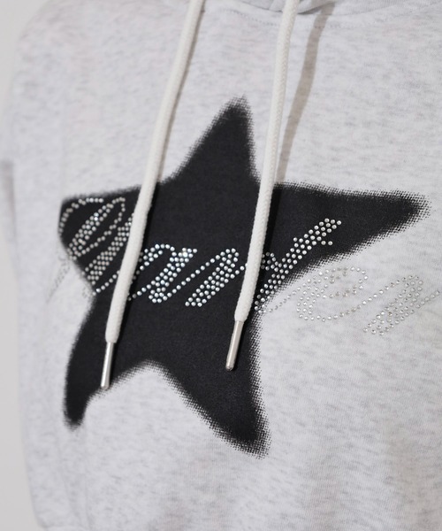 STARTER BLACK LABEL（スターターブラックレーベル）の「STARTER LADYS スウェットショート丈プリントプルパーカー 裏起毛（パーカー・レディース・ブラック/ホワイト/チャコール/ホワイト系その他2/ブラック系その他2/グレー系その他2・M/L）」の12枚目の写真