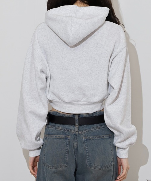 STARTER BLACK LABEL（スターターブラックレーベル）の「STARTER LADYS スウェットショート丈プリントプルパーカー 裏起毛（パーカー・レディース・ブラック/ホワイト/チャコール/ホワイト系その他2/ブラック系その他2/グレー系その他2・M/L）」の11枚目の写真