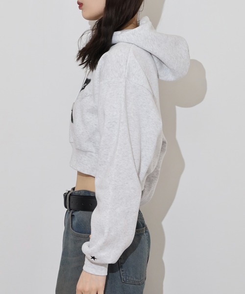 STARTER BLACK LABEL（スターターブラックレーベル）の「STARTER LADYS スウェットショート丈プリントプルパーカー 裏起毛（パーカー・レディース・ブラック/ホワイト/チャコール/ホワイト系その他2/ブラック系その他2/グレー系その他2・M/L）」の10枚目の写真