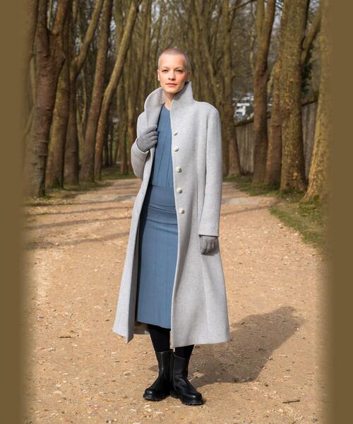 ウール ショールカラー ロング コート（チェスターコート）｜agnes b