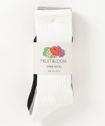 FRUIT OF THE LOOM（フルーツオブザルーム）の「【RES】【FRUIT OF THE LOOM】ソリッドカラー底パイル刺繍【3足セット】（ソックス/靴下）」