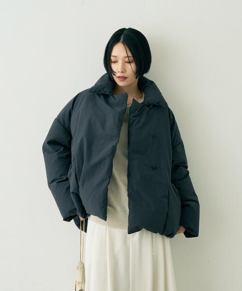 Rouge vif（ルージュヴィフ）の「【2サイズ展開】アップサイクルダウンコート（ダウンジャケット/コート・レディース・チャコールグレー/アイボリー・36/38）」の9枚目の写真