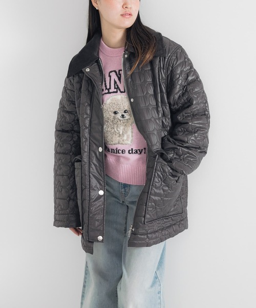 GANNI（ガニー）の「GANNI　Shiny Quilt Midi Jacket（ダウンジャケット/コート・レディース・チャコールグレー・S/M）」の8枚目の写真
