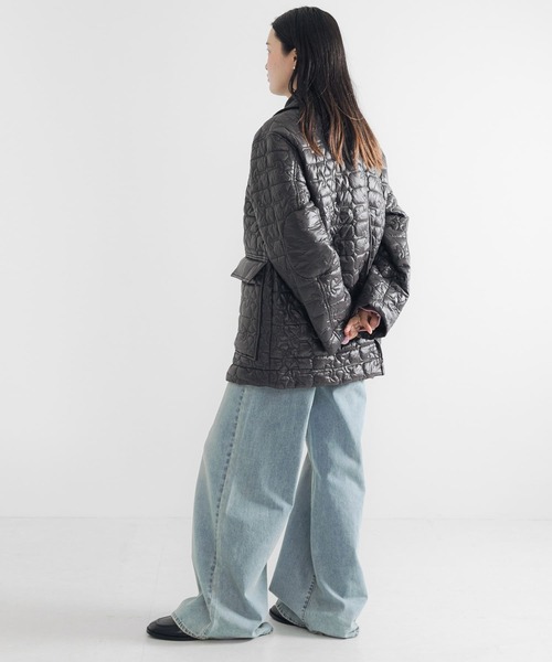 GANNI（ガニー）の「GANNI　Shiny Quilt Midi Jacket（ダウンジャケット/コート・レディース・チャコールグレー・S/M）」の10枚目の写真