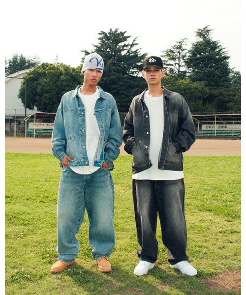 KEBOZ（ケボズ）の「DAMAGED BAGGY DENIM PANTS（デニムパンツ・メンズ・ブルー/ブラック・M/L）」の3枚目の写真